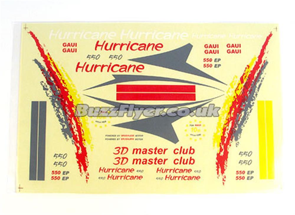 Hurricane 550 Decal Sheet
